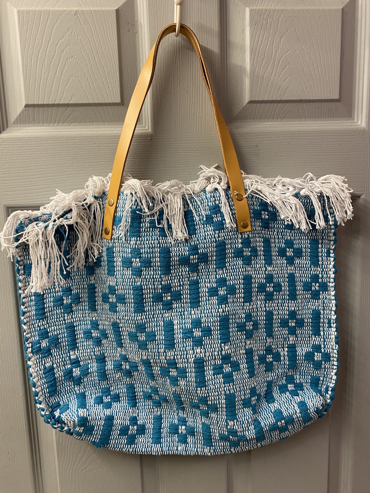 Woven best sale tote bag